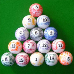 Marblised Spots & Stripe Pool Balls 