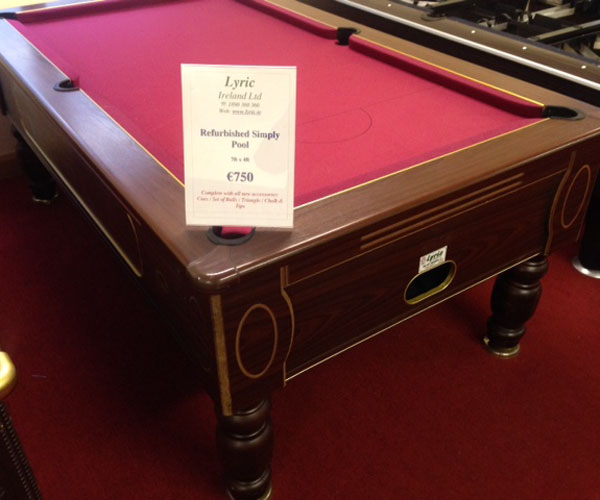 Refurbished Simply Pool Table 7ft Red Cloth